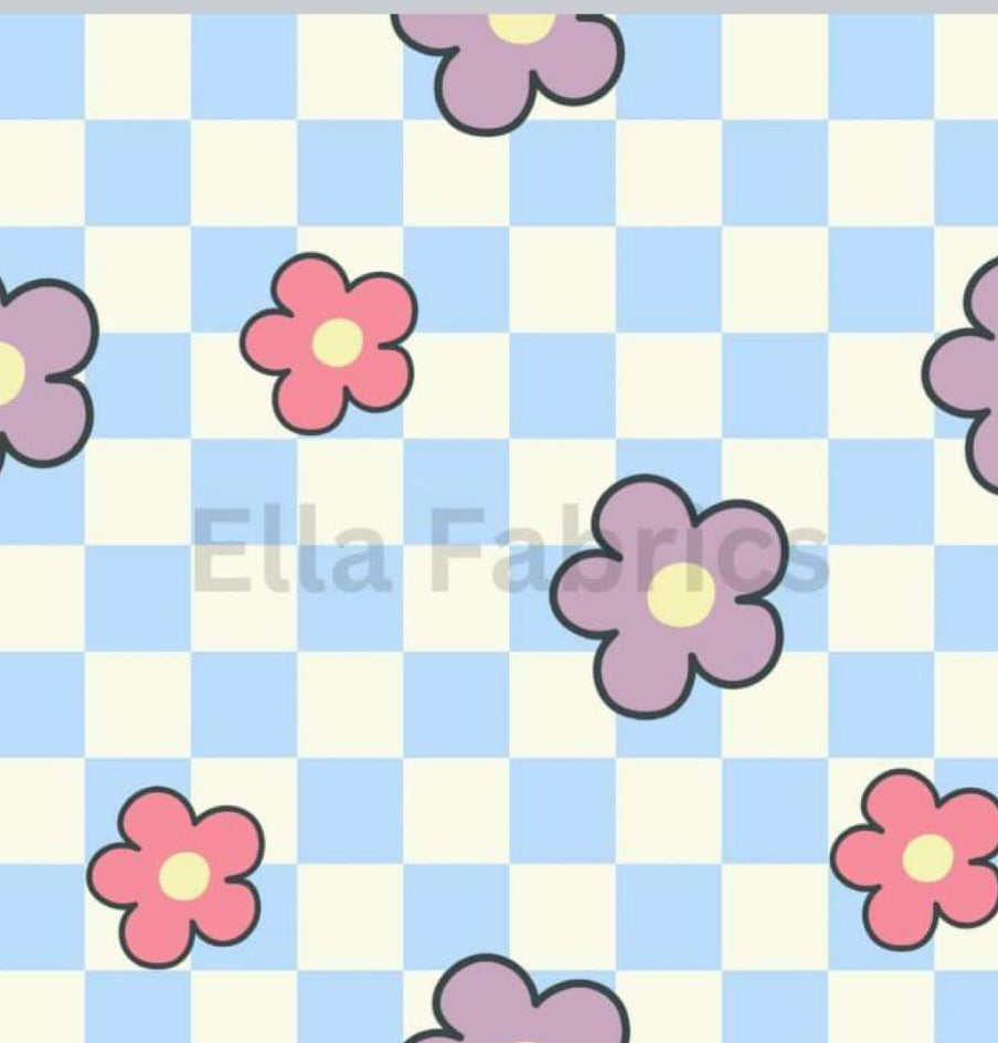 Floral checkered