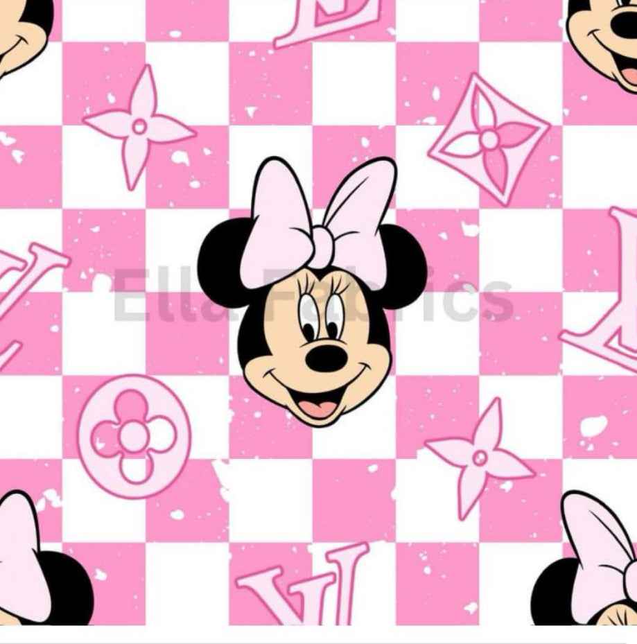 Pink and white checkered mouse