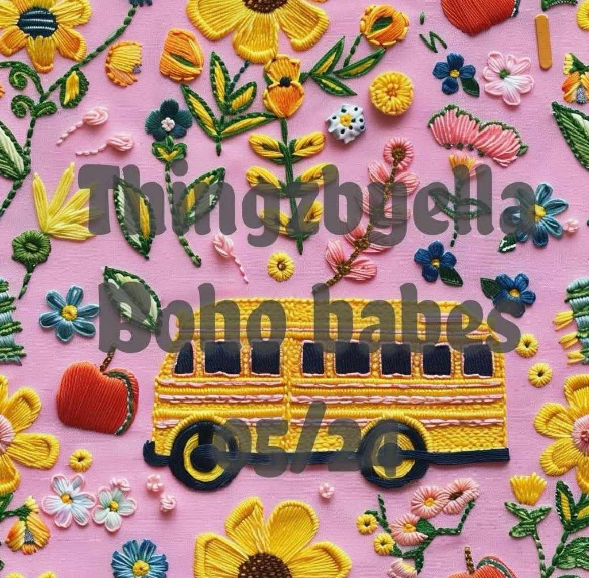 Embroidery floral bus