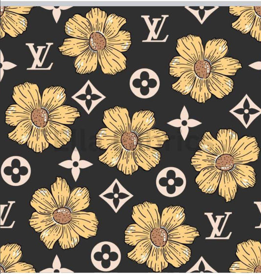 Black yellow flower LV