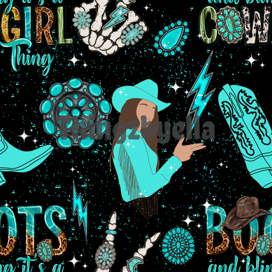 Teal cowgirl