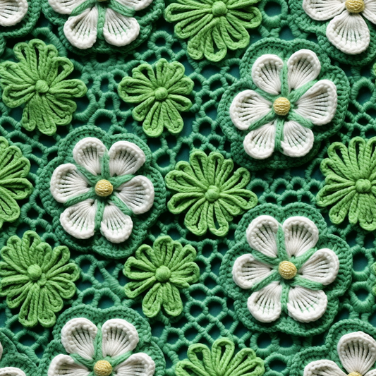 Green faux crochet